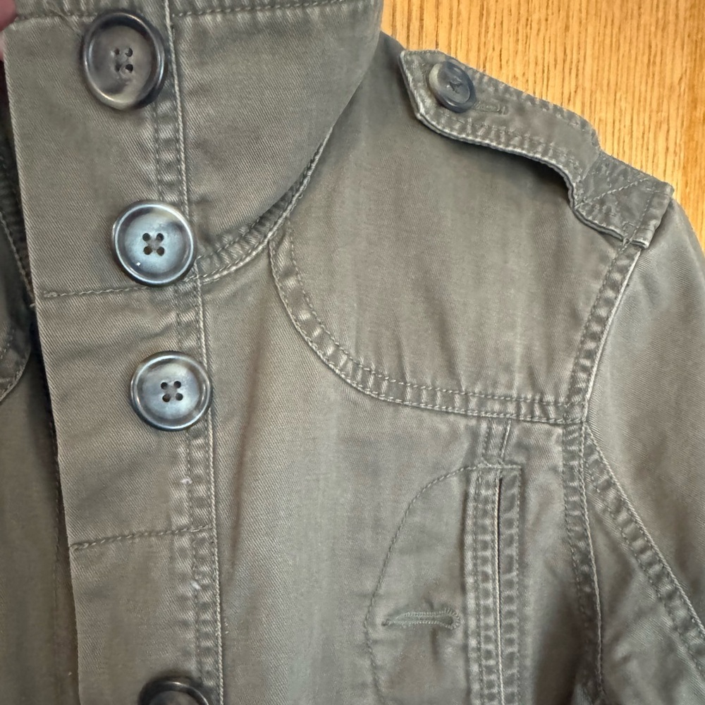 Eddie Bauer Women’s Medium Green 100% Cotton Military Utility Jacket - Picture 4 of 11